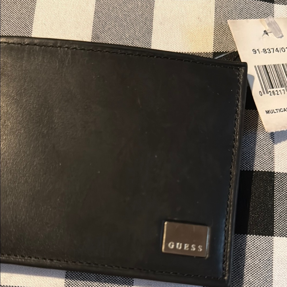 GUESS Black Leather Card Holder